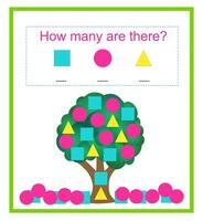 Math activity for children. Developing numeracy skills. illustration vector
