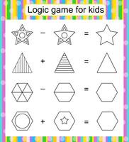 Logic game for children. Find and draw the missing parts. Worksheet. vector