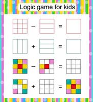Logic game for kids. Find and draw the missing parts. Children activity page. Worksheet. vector