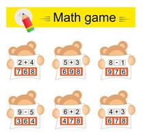 Developing numeracy skills. Number range up to 10. vector