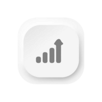 A white square button with an arrow pointing upward flat png