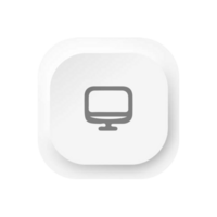 A white square button with a computer monitor on it png