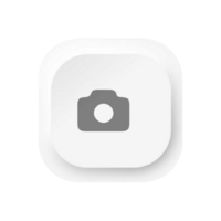 White square button with a camera icon flat png