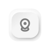 White square button with a pin icon flat png