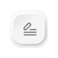 A white square button with a paper clip icon png