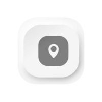 A white square button with a map pin icon png
