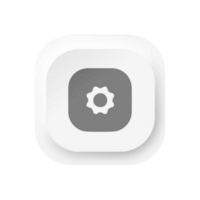 White button with a gear icon in it png