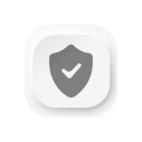 A white button with a shield icon on it png