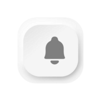 A white button with a bell icon on it png