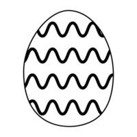 Decorative egg design with wavy lines for Easter celebration crafting activities vector