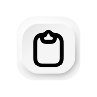 A white square button with a clipboard icon png