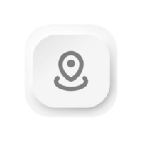 A white square button with a pin icon flat png