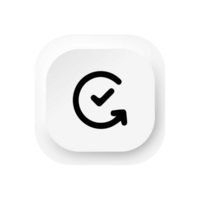 A white button with a check mark on it png