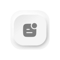 A white square button with a circle icon png