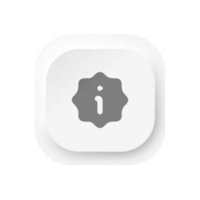 White button with the word 'info' on it png