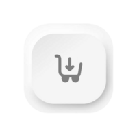 White button with a shopping cart icon png
