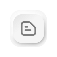 A white square button with a file icon flat png