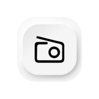 A white square button with a camera icon png