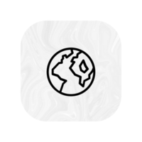 A white and black logo of a globe png