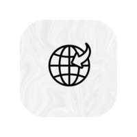 A white and black icon with a globe and arrow png