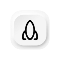 A white button with a rocket on it png