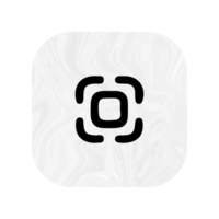 A white square with a flat square in the middle flat png