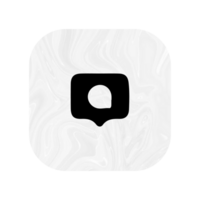 A white and black square with a speech bubble png