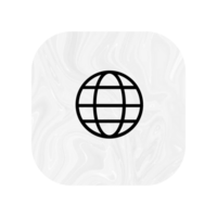 A globe icon on a flat shape png