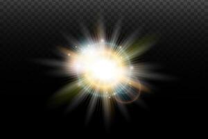 a bright light with a starburst effect on background vector