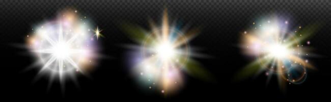 three different types of light effects vector