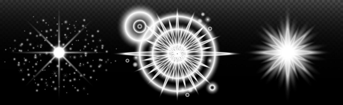 a set of four white stars and a circle