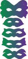 a set. of four masks with different colors vector