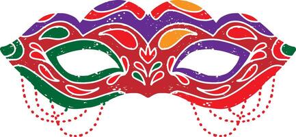 a colorful carnival mask, with beads on it vector