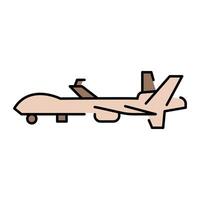 MQ9 Reaper USA line color icon. Attack UAV for reconnaissance and combat operations vector