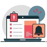 New Notification Concept with Three Animated Pop Ups vector