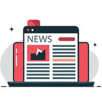 Abstract Concept Illustration of News and Media with Technology in a Modern Art Style vector