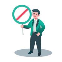 No Protest Sign Symbol of Unity and Respect for Authority vector