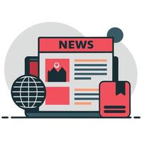 News Anchor Reporting on a Breaking Story with a Microphone vector