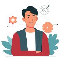 Exploring New Entries Conceptual Illustration in Three Parts vector