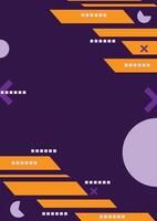 Orange and purple geometric abstract on a purple background. For cover, book, web, presentation, and card. vector