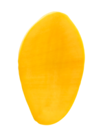 Single ripe yellow mango half isolated with clipping path in file format png