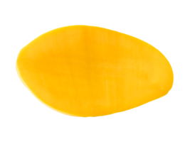 A half of ripe yellow mango fruit isolated with clipping path in file format png