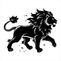 Lion walking and looking vector
