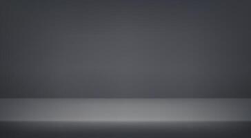 Empty black and gray studio background. Empty Room Studio with table. Space for selling products, backdrop, wallpaper, background, text. Gradient table. illustration. vector