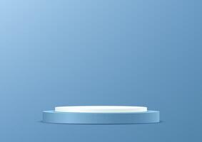 Blue background 3d with blue and white podium Space for selling products on the website. Display of cosmetic products. Product display background. illustration. vector