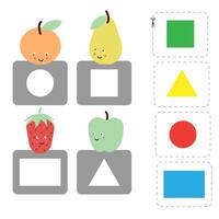 Game for children of learning the names of the shapes vector