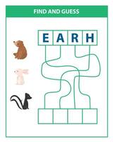Find and guess word game vector