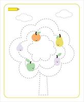 Game circle the tree and clouds vector