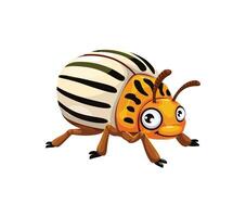 A cartoon bug with a striped body and black and white stripes vector