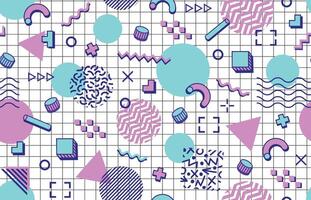 Abstract geometric color Memphis seamless pattern vector